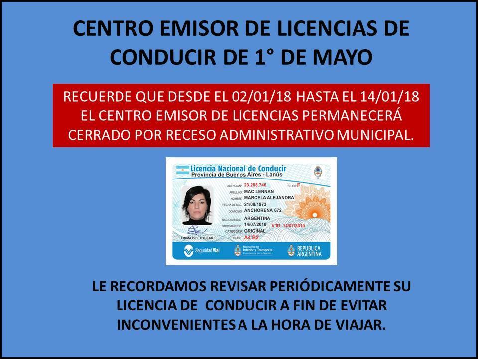 CENTRO EMISOR DE LICENCIAS DE CONDUCIR CERRADO POR RECESO ADMINISTRATIVO MUNICIPAL