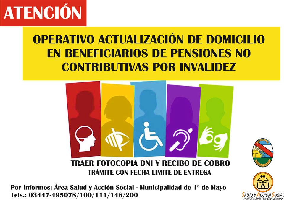 OPERATIVO DE ACTUALIZACIÓN DE DOMICILIO EN BENEFICIARIOS DE PENSIONES NO CONTRIBUTIVAS POR INVALIDEZ