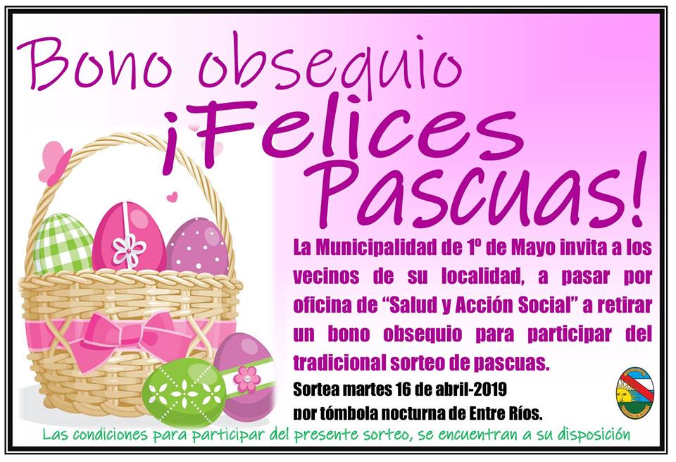 BONO OBSEQUIO “FELICES PASCUAS”