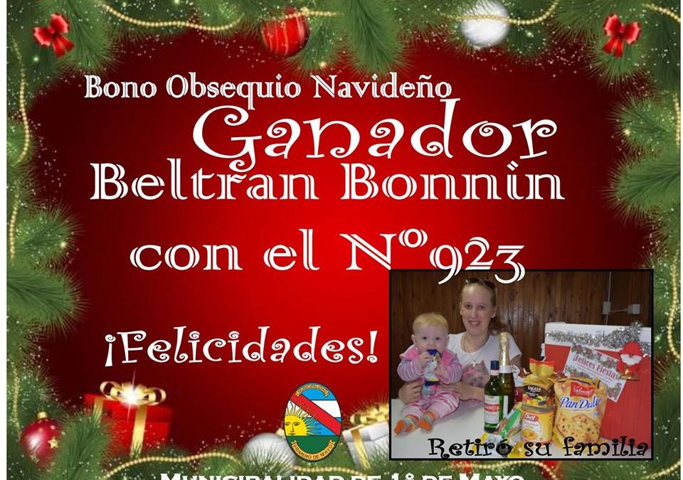 BELTRAN BONNIN GANADOR DEL BONO OBSEQUIO DE NAVIDAD