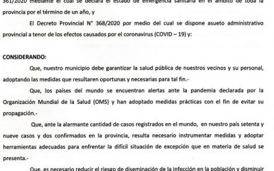 DECRETO DE ADHESIÓN AL ASUETO ADMINISTRATIVO HASTA EL 31 DE MARZO DE 2020