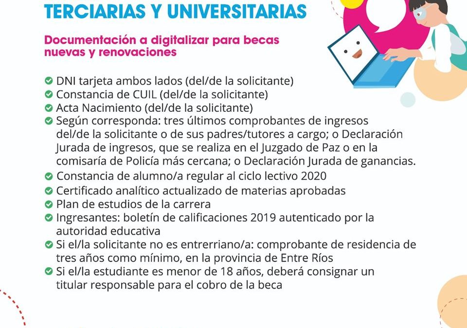 COMENZARON LAS INSCRIPCIONES ONLINE DE BECAS DEL INSTITUTO BECARIO PARA NIVEL SUPERIOR