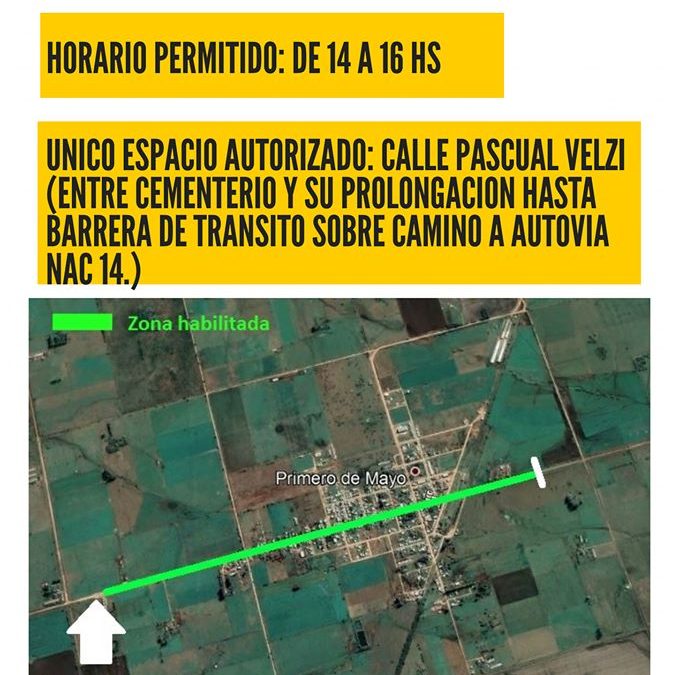 EXTIENDEN EL HORARIO DE ESPARCIMIENTO RESPONSABLE EN 1º DE MAYO