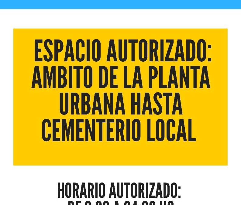 ESPARCIMIENTO RESPONSABLE – AMPLIACIÓN DE ZONA AUTORIZADA Y HORARIO.-