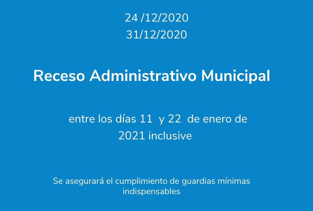 Fechas de Asueto Administrativo y Receso Administrativo Municipal