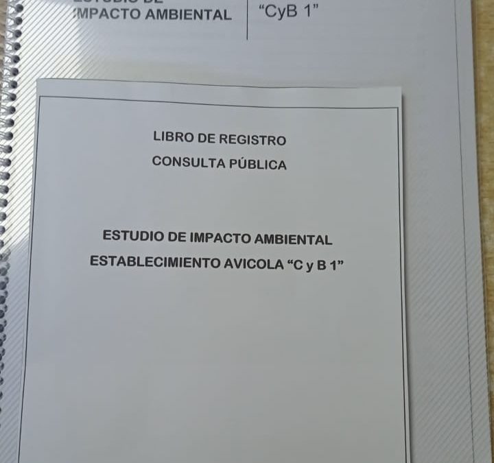 CONSULTA PÚBLICA- ESTUDIO DE IMPACTO AMBIENTAL ESTABLECIMIENTO AVÍCOLA “CyB 1”