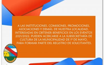 INSCRIPCIONES DE INSTITUCIONES, ASOCIACIONES Y/O COOPERADORAS PARA REGISTRO DE SOLICITANTES PARA OBTENER BENEFICIOS EN EVENTOS 2021/2022