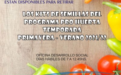 HAY PARA RETIRAR SEMILLAS DEL PROGRAMA PRO HUERTA DEL INTA