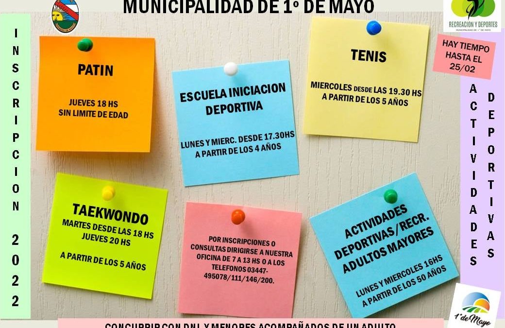 INSCRIPCIONES A TALLERES CULTURALES Y DEPORTIVOS