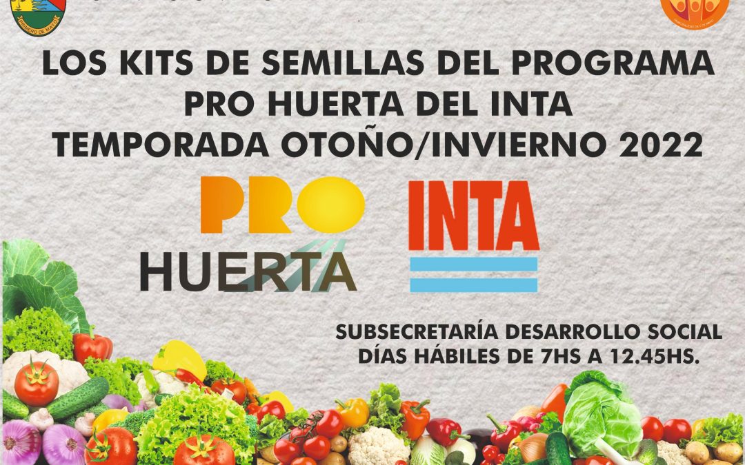 KITS DE SEMILLAS DEL PRO PROGRAMA PRO HUERTA DEL INTA