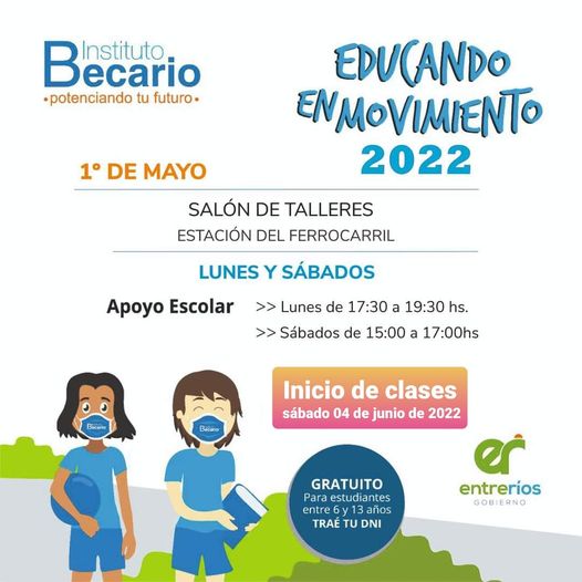 COMIENZO DE CLASES DE APOYO ESCOLAR DEL PROGRAMA EDUCANDO EN MOVIMIENTO