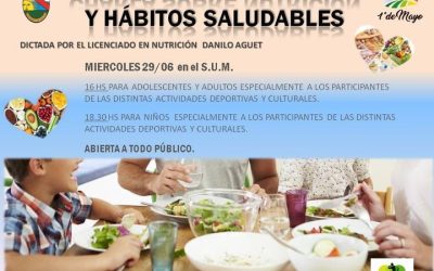 INVITACIÓN A CHARLA SOBRE NUTRICIÓN Y HÁBITOS SALUDABLES