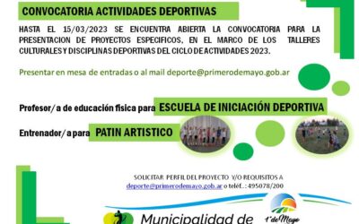 CONVOCATORIA ACTIVIDADES DEPORTIVAS