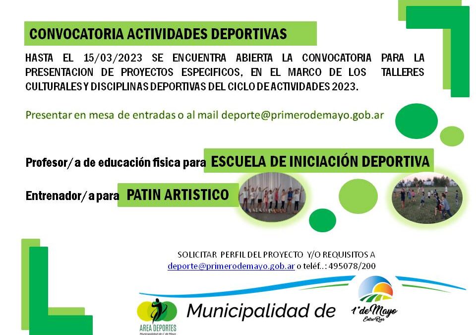 CONVOCATORIA ACTIVIDADES DEPORTIVAS