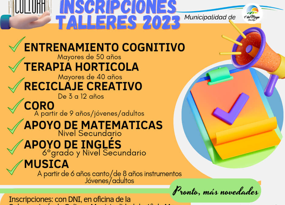 INSCRIPCIONES TALLERES 2023.