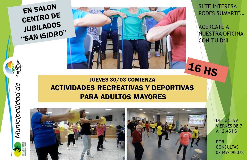 INICIO DE ACTIVIDADES RECREATIVAS PARA ADULTOS MAYORES.