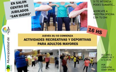 INICIO DE ACTIVIDADES RECREATIVAS PARA ADULTOS MAYORES.