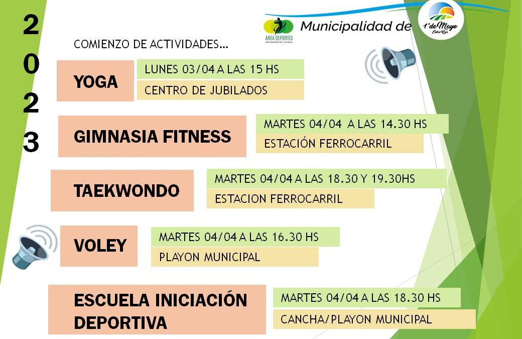 INICIO DE ACTIVIDADES DEPORTIVAS