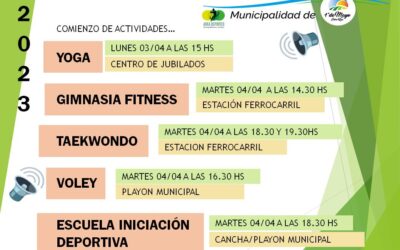 INICIO DE ACTIVIDADES DEPORTIVAS