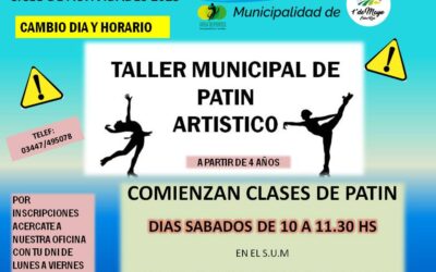 TALLER MUNICIPAL: PATÍN ARTÍSTICO ¡¡CAMBIO DE DÍA Y HORARIO!!