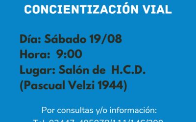 ¡ATENCIÓN! PRÓXIMA CHARLA DE CONCIENTIZACIÓN VIAL…